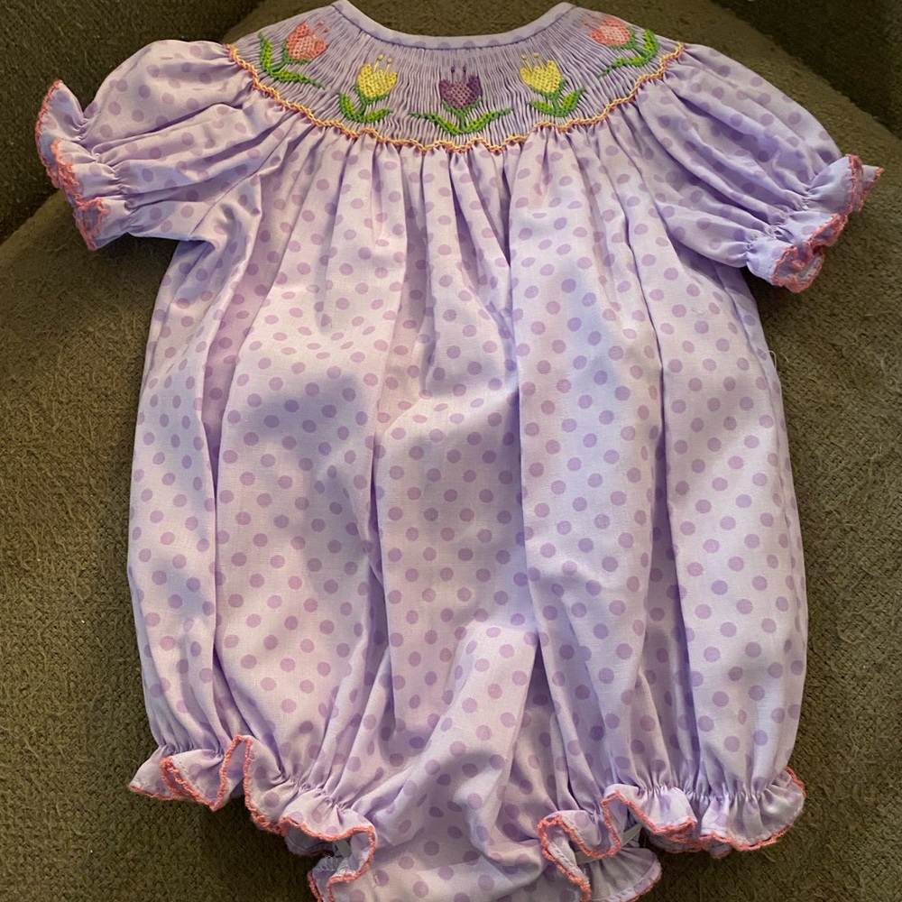 Smocked purple bubble